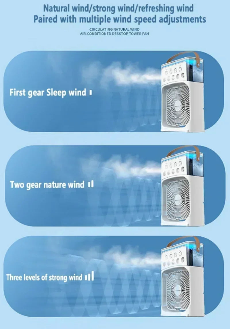 Air Fan Cooler Kipas Fan USB Cooler Fan MINI AIR Humidifier Purifier Mist Portable FAN Kipas Penyejuk 7 Colors Handle
