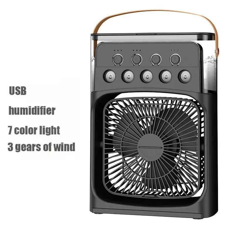 Air Fan Cooler Kipas Fan USB Cooler Fan MINI AIR Humidifier Purifier Mist Portable FAN Kipas Penyejuk 7 Colors Handle