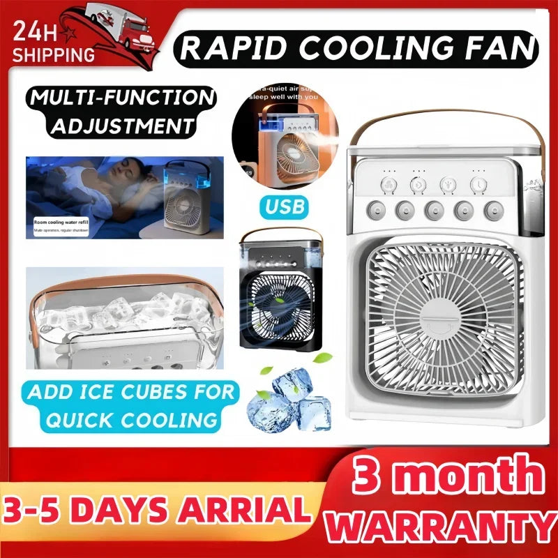 Air Fan Cooler Kipas Fan USB Cooler Fan MINI AIR Humidifier Purifier Mist Portable FAN Kipas Penyejuk 7 Colors Handle