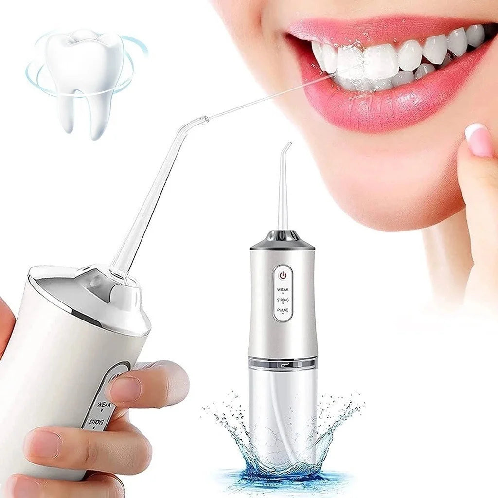 Irrigador Dental Oral Portátil Recarregável USB 220Ml Promoção Limpeza Bocal Jato Forte