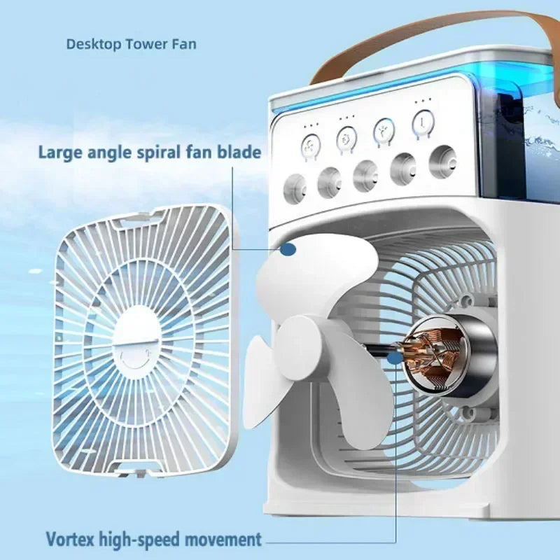 Air Fan Cooler Kipas Fan USB Cooler Fan MINI AIR Humidifier Purifier Mist Portable FAN Kipas Penyejuk 7 Colors Handle
