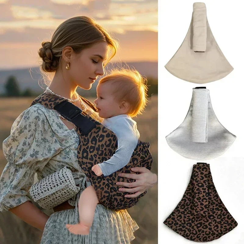 Baby Going Out Safety Carrier Simple Leopard Pattern Portable Front Hug Type Back Baby Out of the Baby Artifact Waist Stool