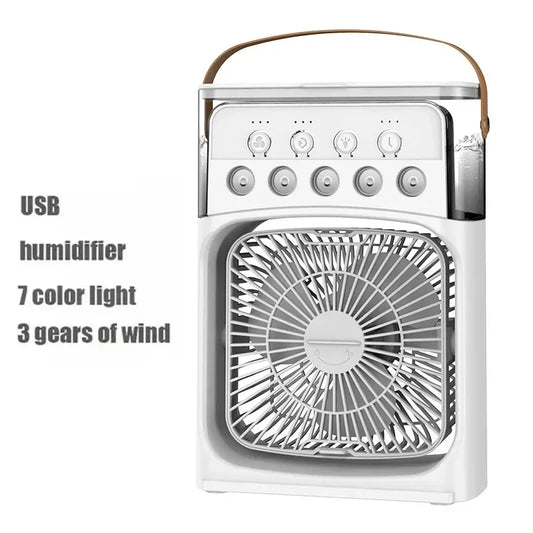 Air Fan Cooler Kipas Fan USB Cooler Fan MINI AIR Humidifier Purifier Mist Portable FAN Kipas Penyejuk 7 Colors Handle